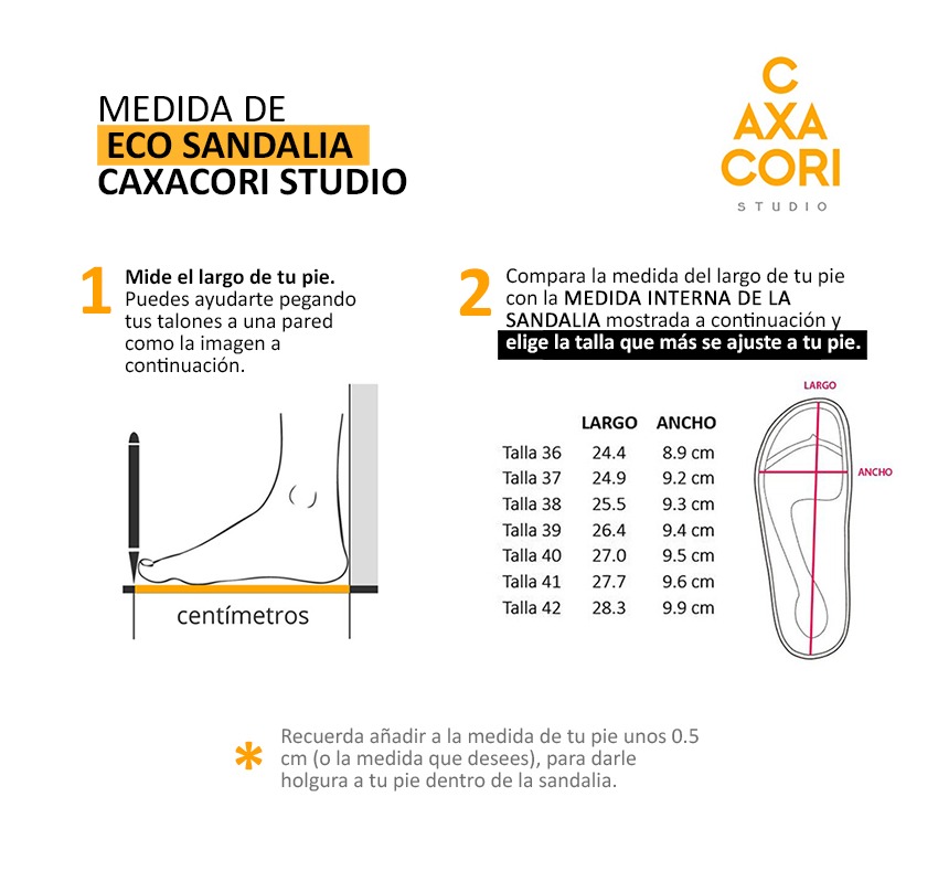 Medida de eco sandalia Caxacori Studio